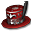 Steampunk-Zylinder (rot)