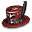 Steampunk-Zylinder (rot)